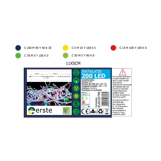 Imagine Instalatie Craciun Albastru 200LED 10m IP44