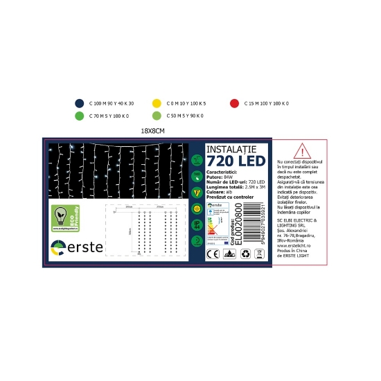 Imagine Perdea Lumina Alb 720LED 2.5x3m IP44