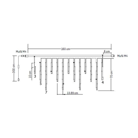 Imagine Ghirlanda Extensibila Flash 64 LED 4.6W 6400K
