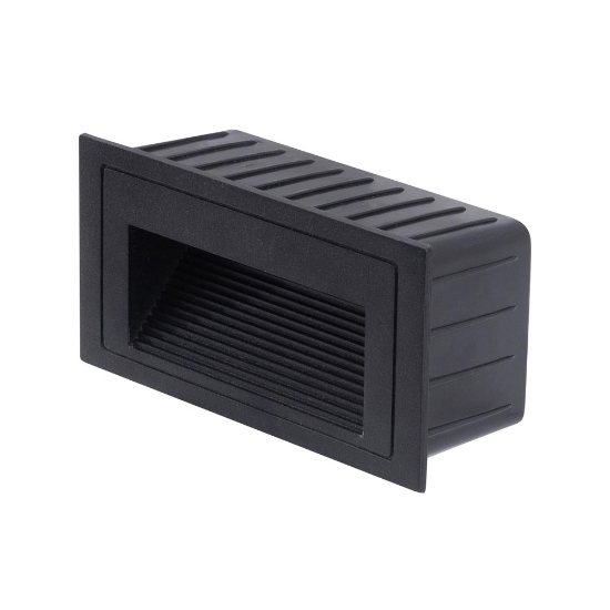 Imagine Spot incastrat treapta LED 3W 3000K IP54, negru, Erste