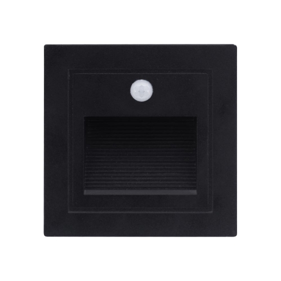 Imagine Spot incastrat treapta cu senzor LED 3W 3000K IP54, negru, Erste