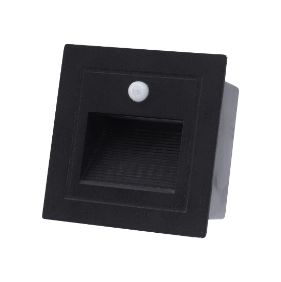 Imagine Spot incastrat treapta cu senzor LED 3W 3000K IP54, negru, Erste