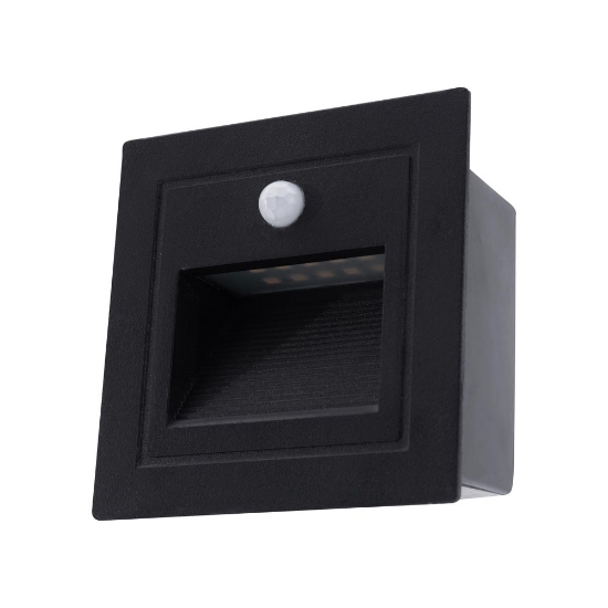 Imagine Spot incastrat treapta cu senzor LED 3W 3000K IP54, negru, Erste