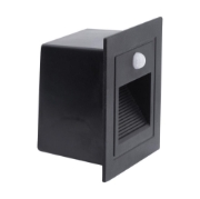 Imagine Spot incastrat treapta cu senzor LED 3W 3000K IP54, negru, Erste