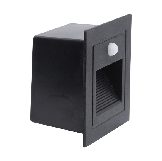 Imagine Spot incastrat treapta cu senzor LED 3W 3000K IP54, negru, Erste