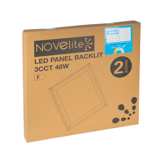 Imagine SET 2 Panouri LED Backlit Alb 48W 3CCT 595x595x32mm IP44 - NOVELITE