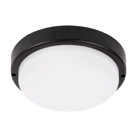 Imagine Corp BAT LED Rotund mic Negru IP65 12W 6400K Dispersor Opal  - NOVELITE