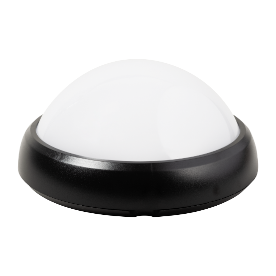 Imagine Corp BAT LED Rotund mare Negru IP65 12W 6400K Dispersor Opal - NOVELITE