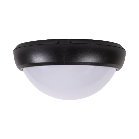 Imagine Corp BAT LED Rotund mare Negru IP65 12W 3000K Dispersor Opal  - NOVELITE