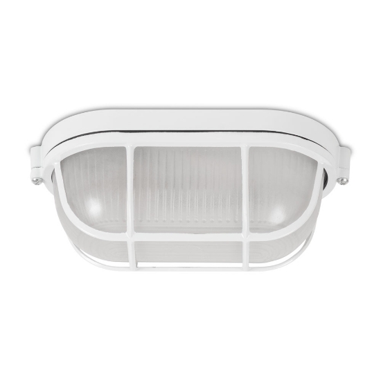 Imagine Corp BAT E27 Oval Alb IP54 Dispersor Opal Sticla+Grilaj - NOVELITE