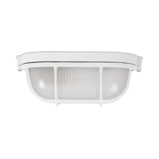 Imagine Corp BAT E27 Oval Alb IP54 Dispersor Opal Sticla+Grilaj - NOVELITE