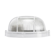 Imagine Corp BAT E27 Rotund Alb IP54 Dispersor Sticla+Grilaj - NOVELITE