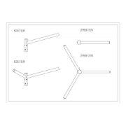 Imagine Brat Triplu Drept 120° 0.5m Pentru Stalp - SOLENTIS