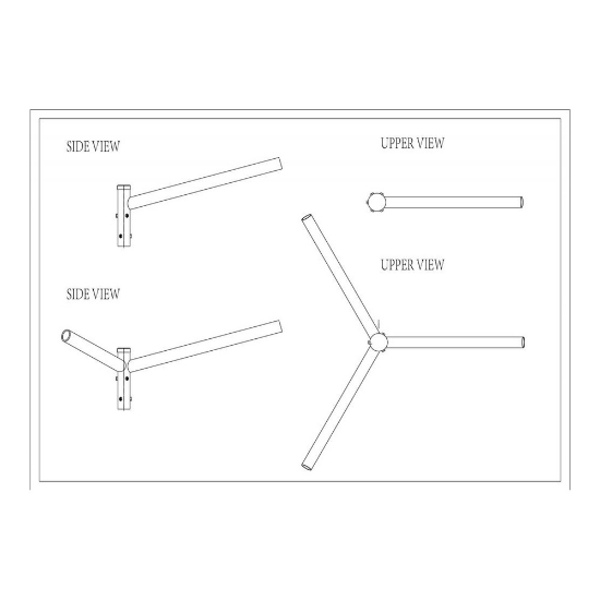 Imagine Brat Triplu Drept 120° 0.5m Pentru Stalp - SOLENTIS