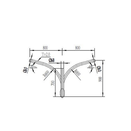 Imagine Brat Triplu Curbat 120° 1m Pentru Stalp - SOLENTIS