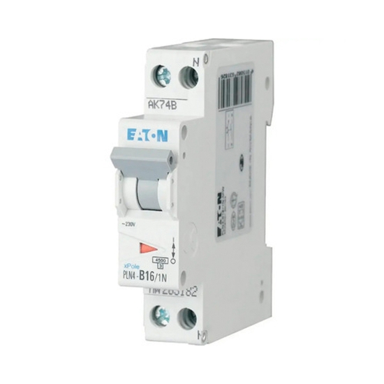 Imagine Întrerupător automat 1P+N 16A curba B 4.5kA – EATON | 501051
