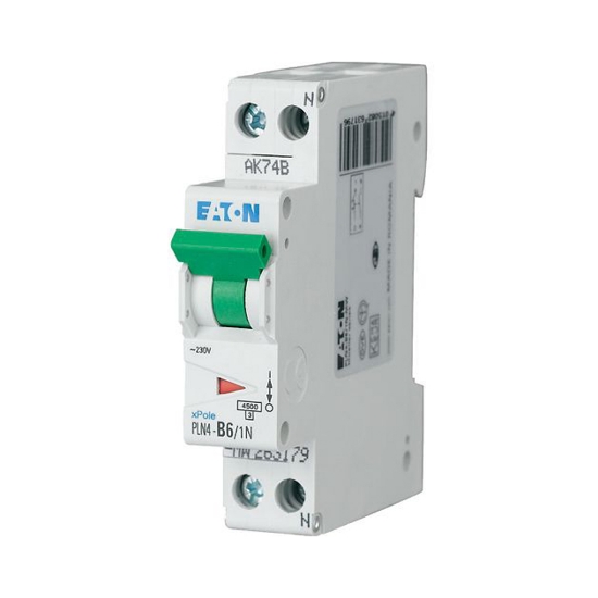 Imagine Întrerupător automat 1P+N 6A curba C 4.5kA – EATON | 501058