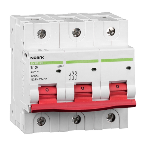 Imagine Mini-întreruptoare automate Ex9B125 3P C100A, 102792, Noark