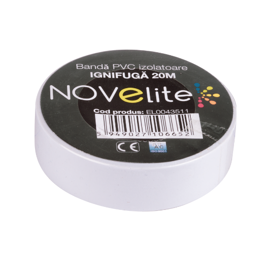 Imagine Bandă izolatoare IGN PVC 20m alb – NOVELITE