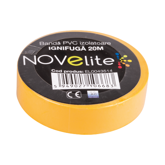 Imagine Bandă izolatoare IGN PVC 20m galben – NOVELITE