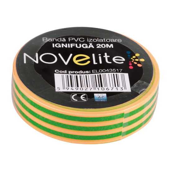 Imagine Bandă izolatoare IGN PVC 20m verde-galben – NOVELITE