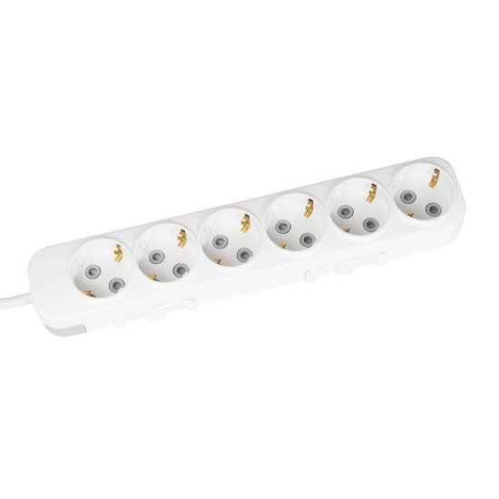 Imagine Prelungitor 6 prize Schuko 3x1,5mm² 3m alb Myra – EL-BI