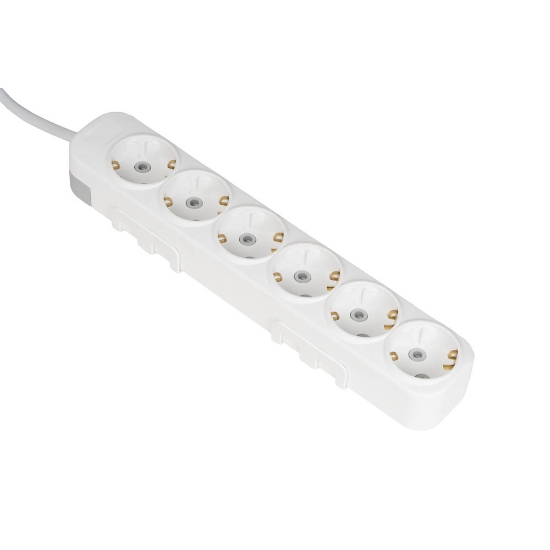Imagine Prelungitor 6 prize Schuko 3x1,5mm² 3m alb Myra – EL-BI