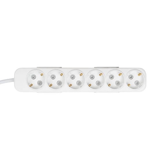 Imagine Prelungitor 6 prize Schuko 3x1,5mm² 3m alb Myra – EL-BI