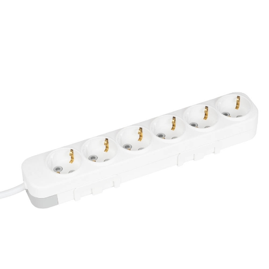 Imagine Prelungitor 6 prize Schuko 3x1,5mm² 5m alb Myra – EL-BI