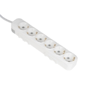 Imagine Prelungitor 6 prize Schuko 3x1,5mm² 5m alb Myra – EL-BI