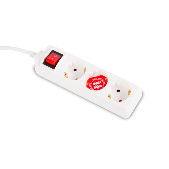 Imagine Prelungitor 3 prize cu întrerupător 3x1mm² 3m – INLET