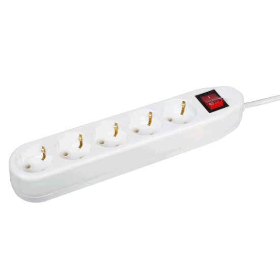 Imagine Prelungitor 5 prize Schuko ceramic cu întrerupător 3x1mm² 10m – IPEE