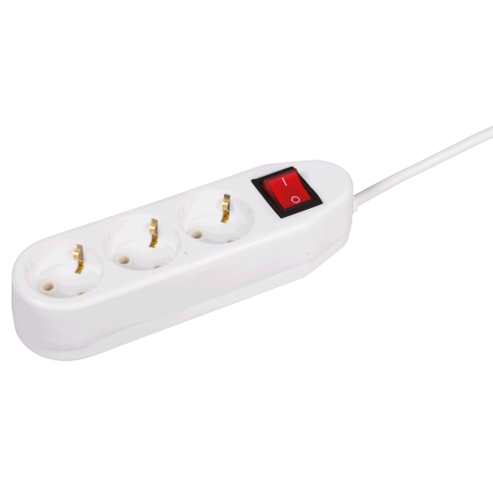 Imagine Prelungitor 3 prize Schuko ceramic cu întrerupător 3x1mm² 2m – IPEE