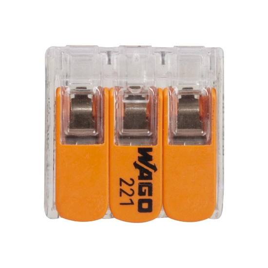Imagine Clemă legătură 3 conductoare FY/MYF 0,2-4mm² – WAGO | 221-413