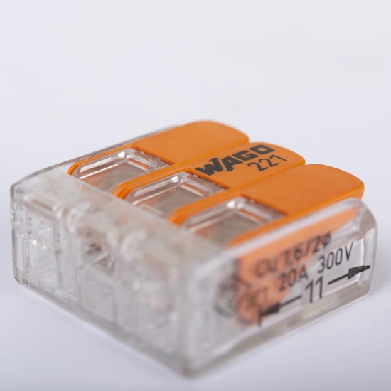 Imagine Clemă legătură 3 conductoare FY/MYF 0,2-4mm² – WAGO | 221-413