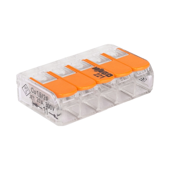 Imagine Clemă legătură 5 conductoare FY/MYF 0,2-4mm² – WAGO | 221-415