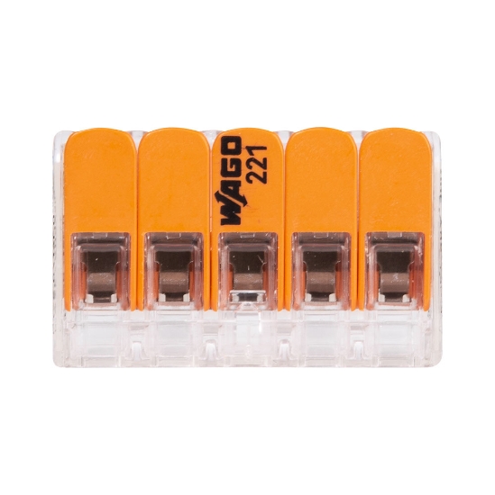 Imagine Clemă legătură 5 conductoare FY/MYF 0,2-4mm² – WAGO | 221-415