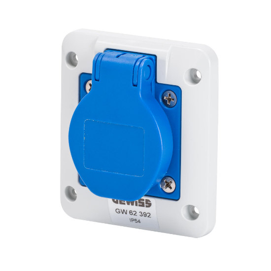 Imagine Priză industrială încastrată 2P+E 16A 230V IP54 10° – GEWISS | GW62392