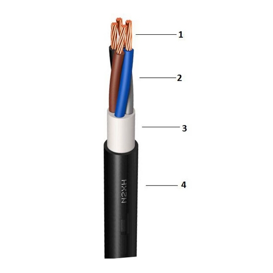 Imagine Cablu fără halogen cupru, N2XH 3x35+16 mm² B2ca 