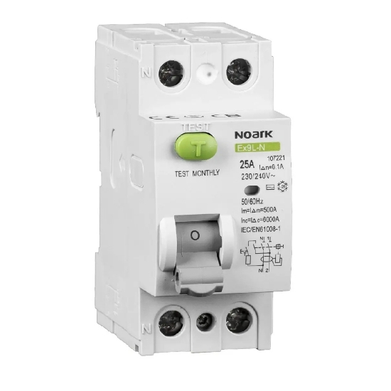 Imagine Diferențial RCCB 2P 25A 100mA 6kA – NOARK | 108318