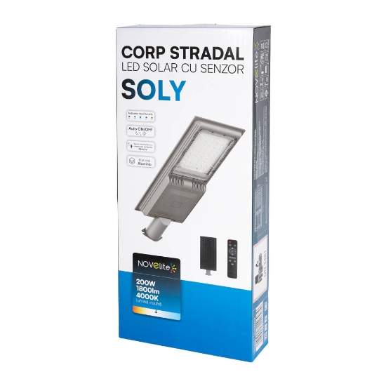 Imagine Corp Stradal Solar LED cu Senzor SOLY 200W 4000K IP65 - NOVELITE