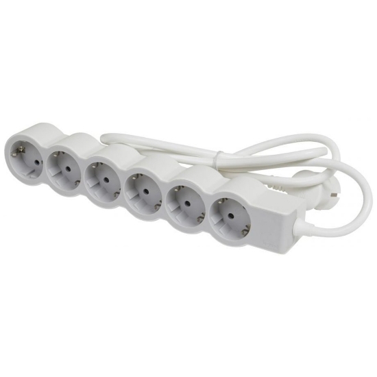 Imagine Prelungitor 6 prize Schuko 3x1,5mm² 5m alb-gri – LEGRAND | 694572