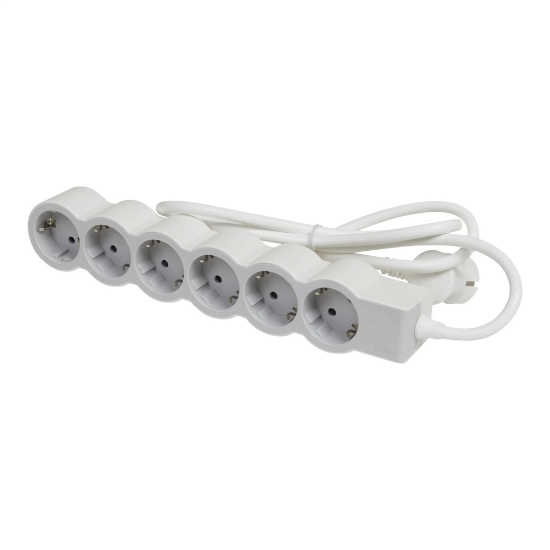 Imagine Prelungitor 6 prize Schuko 3x1,5mm² 1,5m alb-gri – LEGRAND | 694557