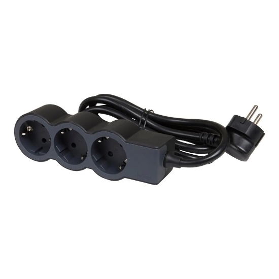Imagine Prelungitor 3 prize Schuko 3x1,5mm² 1,5m negru – LEGRAND | 694550