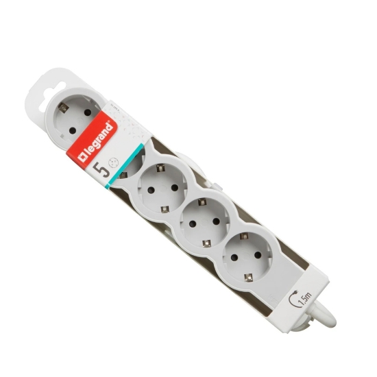 Imagine Prelungitor 5 prize Schuko 3x1,5mm² 1,5m alb-gri – LEGRAND | 694555