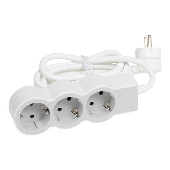 Imagine Prelungitor 3 prize Schuko 3x1,5mm² 3m alb-gri – LEGRAND | 694559