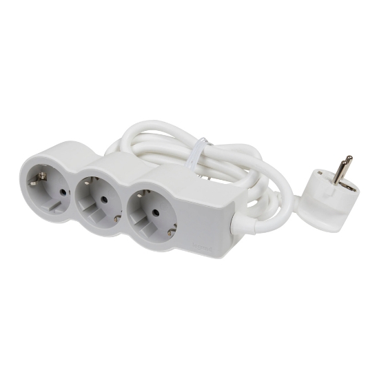 Imagine Prelungitor 3 prize Schuko 3x1,5mm² 3m alb-gri – LEGRAND | 694559
