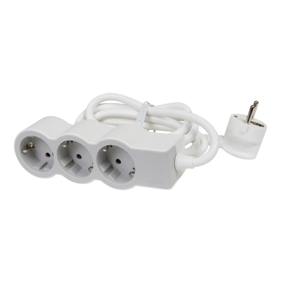 Imagine Prelungitor 3 prize Schuko 3x1,5mm² 5m alb-gri – LEGRAND | 694567