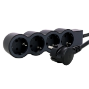 Imagine Prelungitor 4 prize Schuko 3x1,5mm² 3m negru – LEGRAND | 694562