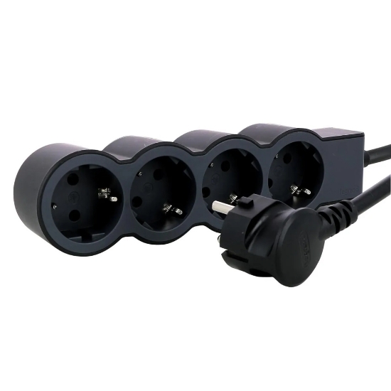 Imagine Prelungitor 4 prize Schuko 3x1,5mm² 3m negru – LEGRAND | 694562